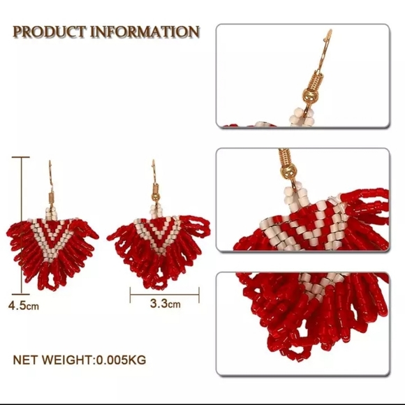 *2 for $15* Seafoam Green Seed Bead drop earrings - Picture 5 of 5